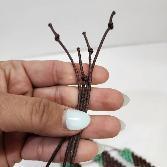 4x$25 Wooden beads  brown  mint waist tie belt  Small to medium - Picture 8 of 10